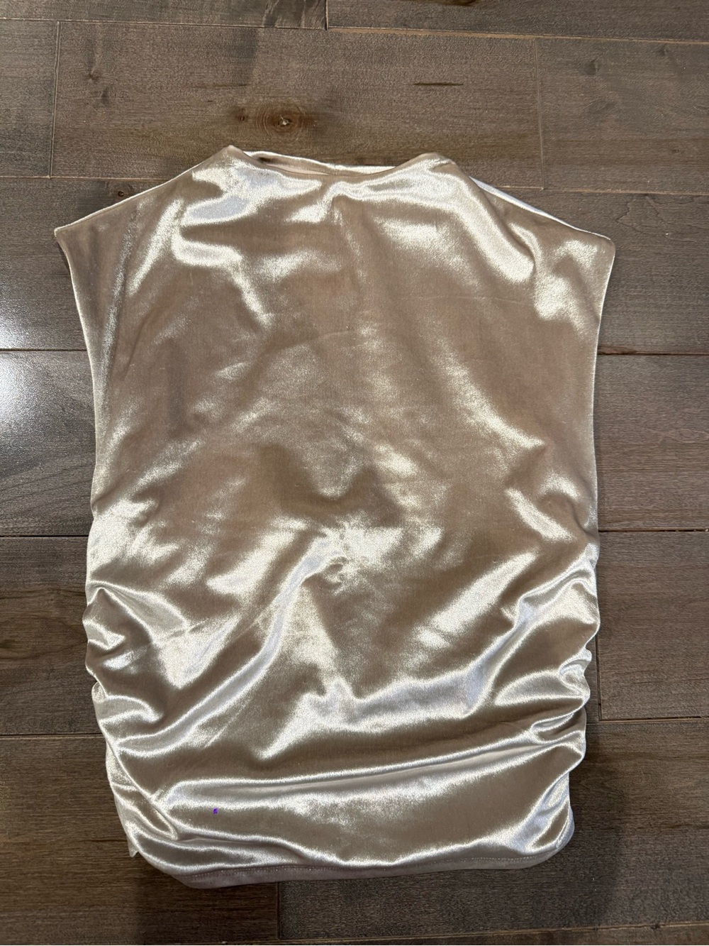 Abercrombie & Fitch Satin Tank Top in Champagne